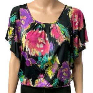 HeartSoul - EC - Black Multicolor Floral Blouse